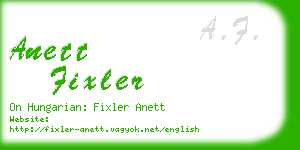 anett fixler business card